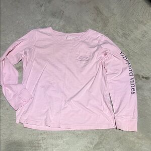 Vineyard Vines Light Pink Logo Long Sleeve Tee